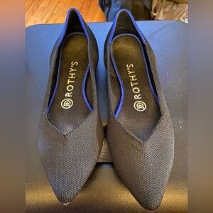SOLD Rothy's The Point Black Solid Ballet Flats Shoes Size 6.5